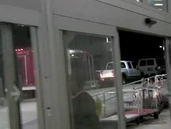 Kanye West at Louis Armstrong New Orleans International Airport in New Orleans, LA, on 3/11/2012 (Footage by WireImage Video/Getty Images Entertainment Video) Stock Footage