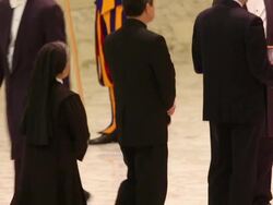 B-ROLL - Pope Francis Holds An Audience With Journalists And The Media at Hall Paul VI on March 16, 2013 in Vatican City, Vatican. (Footage by Giulio Origlia/Getty Images) Stock Footage