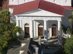 MS AERIAL ZO Shot of row houses at Charleston / South Carolina, United States Stock Footage