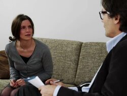 Woman at psychiatrist Stock Footage