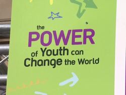 ATMOSPHERE: Signage at the Variety's 5th Annual Power Of Youth Event at Los Angeles CA. (Footage by WireImage Video/Getty Images Entertainment Video) Stock Footage