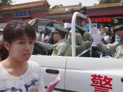 Chinese Military Police Patrolling in Beijing Stock Footage
