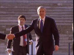 WRAP Heads of state arriving for summit, Merkel s'bites, family photo Instructional Video