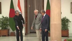 Bangladeshi President Hamid meets India's Prime Minister Modi News Clip