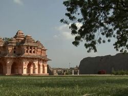 WS Lotus Mahal, once used as a queen's palace/ Hampi, Karnataka, India Stock Footage