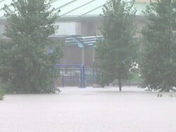 Street flooding in Aurora, Colorado Stock Footage