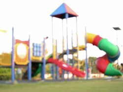 Playground in a park Stock Footage