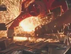 Cutting through the iron like butter Stock Footage