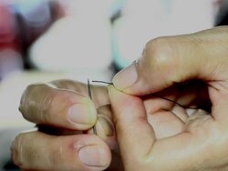 Threading a needle Stock Footage