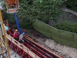 Men working in a construction Site Stock Footage