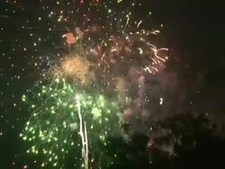 Wide Shot - Fireworks show in New Orleans / New Orleans Louisiana Stock Footage