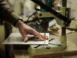 Drilling metal Stock Footage