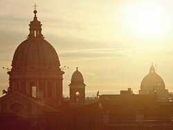 Rome Dome from Pincio Hill Stock Footage