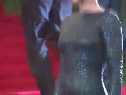 Rihanna at "Schiaparelli And Prada: Impossible Conversations" Costume Institute Gala Stock Footage