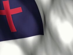 Christian Flag High Detail - Looping Stock Footage