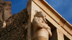 Ancient Sculpture from Hatshepsut's Temple Egypt Stock Footage