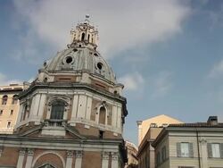 Church Holy Name of Mary at Trajan's Forum and Column Stock Footage
