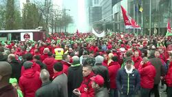 CLEAN : Belgium faces first mass protest against new government News Clip