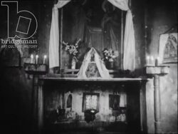 Greek church. Nuns caring for young children. Views of the River Jordan. Israel 1940s Stock Footage