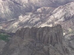 WS AERIAL Shot of mountain peak / Wyoming, United States Stock Footage