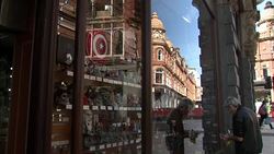 Knives on display in shop window News Clip