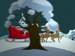 Santa's ride through Countryside Stock Footage