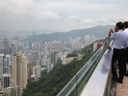 View From The Peak In Hong Kong Stock Footage