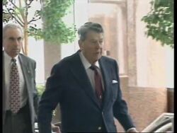 USA: LOS ANGELES: FORMER PRESIDENT REAGAN STILL GOES TO THE OFFICE News Clip