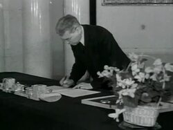 MS Prominent people signing for Stalin AUDIO / Russia Stock Footage