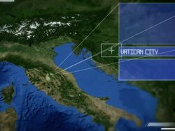 Futuristic Satellite Image View Of Vatican city Stock Footage