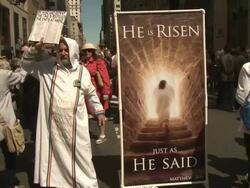 NYC's Annual Easter Bonnet Parade Stock Footage