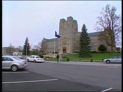 Fresh security alert at Virginia Tech after armed police seen on campus ADDS aerial shot News Clip