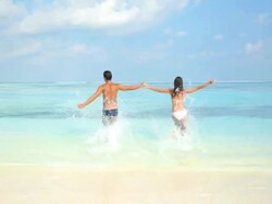 Fully rejuvenated with some vacation time together Stock Footage