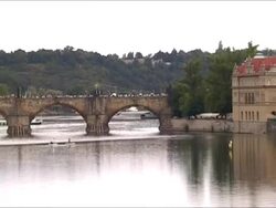 Charles bridge in Prague Stock Footage