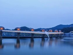 Night view of the Epo-bo(a reservoir for irrigation) Stock Footage