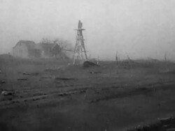 Wind and dust scare Texas Dust Bowl farmers Stock Footage