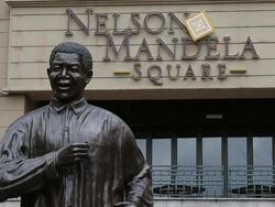 General View Of Nelson Mandela Square in Johannesburg Stock Footage