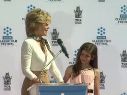 SPEECH - Jane Fonda at Jane Fonda Hand And Footprint Ceremony Presented By The 2013 TCM Classic Film Festival 4/27/2013 in Hollywood, CA.(Footage by WireImage Video/Getty Images Entertainment Video) Stock Footage