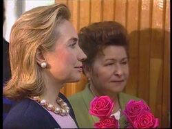 Russia - Bill Clinton Jogs, Hillary At Theatre News Clip