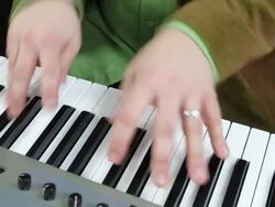 Musician plays keyboard Stock Footage