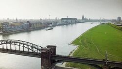 Rhine River Cologne, Germany Stock Footage
