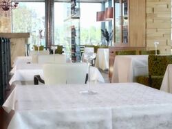 HD DOLLY: Modern Restaurant Interior Stock Footage