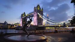 Tower Bridge in London at sunset. Stock Footage