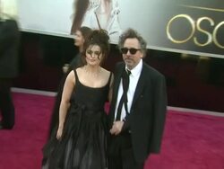 Helena Bonham Carter, Tim Burton at 85th Annual Academy Awards - Arrivals Stock Footage
