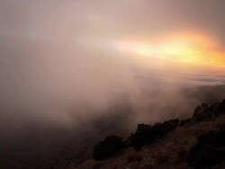 Sunset with Fog at Joshua Tree 3 Stock Footage