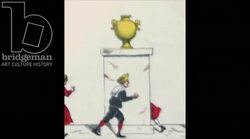 Animated 19th century zoetrope with a hunter and a hare Stock Footage