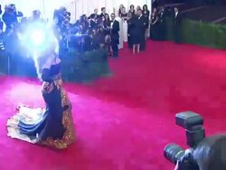 Beyonce Knowles at "PUNK: Chaos To Couture" Costume Institute Gala Stock Footage