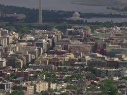 WS AERIAL TD Washington Monument and city / Washington, Dist. of Columbia, United States Stock Footage