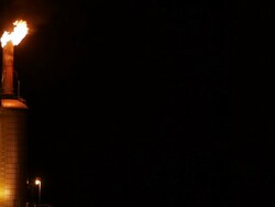 Night Refinery Stack Stock Footage