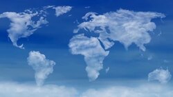 Clouds in the Shape of World Map in Motion Stock Footage